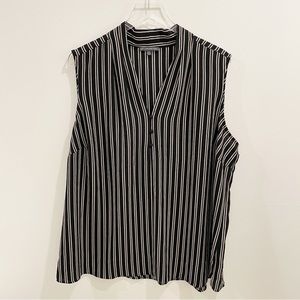 Black and White Striped Sleeveless Top